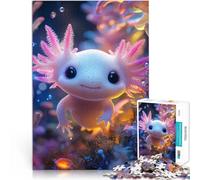 puzzle 1000 pezzi per adulti Axolotl carino nel mondo sottomarino Analisi e logica Ogni pezzo è unico - Gioco divertente e stimolante per tutta la famiglia 75x50cm