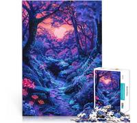 puzzle 1000 pezzi per adulti Bagliore misterioso della foresta Gioco impegnativo e gioco in famiglia con poster abbinato e foglio di quiz 38x26cm