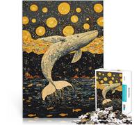 puzzle 1000 pezzi per adulti Balena che salta tra le stelle Giocattoli di gioco impegnativi Regalo di compleanno, regali, arte murale 38x26cm