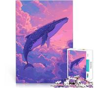 puzzle 1000 pezzi per adulti Balena che vola nel cielo retrò Gioco intellettuale giocattolo Regalo di compleanno, regali, arte murale 75x50cm