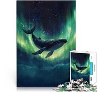 puzzle 1000 pezzi per adulti Balena e aurora boreale Difficile da completare ma divertente e umoristico Giocattoli per la decorazione della casa 38x26cm