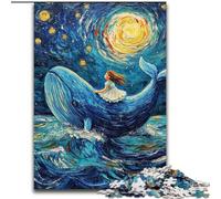 Puzzle 1000 pezzi per adulti Balene nel cielo notturno Puzzle impossibili per adulti Opera d'arte Decorazione Giocattolo di intelligenza per giochi al chiuso per famiglie (dimensioni 50x75cm)