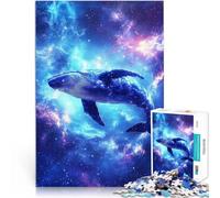 puzzle 1000 pezzi per adulti Balenottera azzurra nello spazio Gioco intellettuale giocattolo è ideale come regalo per tutta la famiglia 75x50cm