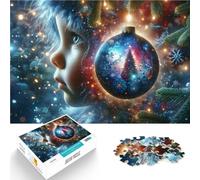puzzle 1000 pezzi per adulti Bambino che ammira l'ornamento natalizio Gioco rompicapo con pezzi completamente interconnessi di forma casuale 38x26cm