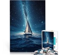 puzzle 1000 pezzi per adulti Barca a vela Via Lattea Difficile da completare ma divertente e umoristico offerte come regali per tutta la famiglia 52x38cm