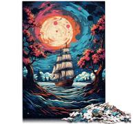 Puzzle 1000 pezzi per adulti barca al tramonto sul mare decorazione per la casa puzzle antistress staycation tempo ucciso 26 x 38 cm
