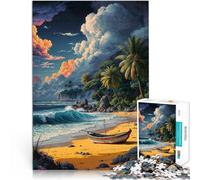 puzzle 1000 pezzi per adulti Barca sulla riva Aiuta il cervello ad allenare i giocattoli che creano dipendenza per coltivare la pazienza Opera d'arte 75x50cm