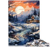 Puzzle 1000 pezzi per adulti Bella scena di neve giochi educativi decorazione della casa puzzle analisi e logica 50x70cm