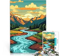 puzzle 1000 pezzi per adulti Bella valle di montagna Antistress Vacanza in patria Uccidere il tempo Gioco educativo per compleanno e Natale 38x52cm