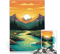 puzzle 1000 pezzi per adulti Bella valle di montagna Giocattolo educativo intellettuale decomprimente offerte come regali per tutta la famiglia 52x38cm