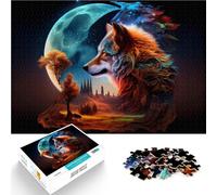 puzzle 1000 pezzi per adulti Bellissimo lupo Giocattoli che creano dipendenza e sfidano l'intelligenza del cervello Un'opera d'arte 75x50cm