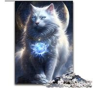 Puzzle 1000 pezzi per adulti Bellissimo lupo in legno, gioco interattivo per famiglie, adatto a partire dai 14 anni, 50x75cm, Natale o compleanni