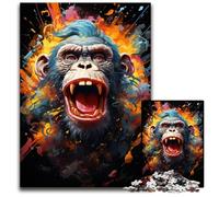Puzzle 1000 pezzi per adulti, bizzarro puzzle impossibile a forma di scimmia colorata per adulti, perfetto per Halloween, Natale, regalo di compleanno 50x75CM/19,68x29,52 pollici