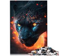puzzle 1000 pezzi per adulti Black pantera fuoco per Jigsaw Puzzle Sfidare Da completare ma divertente e divertente 50 x 74,9 cm per adolescente 14+