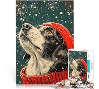 puzzle 1000 pezzi per adulti Border Collie Inverno Neve Arte Minimalista Attività per famiglie Regalo di compleanno, regali, arte murale 75x50cm