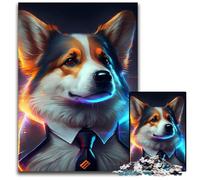 Puzzle 1000 pezzi per adulti Boss Corgi Puzzle in legno per adulti Perfetto per adolescenti e collezionisti, ideale come decorazione per la casa e regalo da viaggio 50x75CM/19,68x29,52 pollici