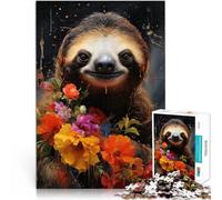 puzzle 1000 pezzi per adulti Bradipo e fiori Aiuta il cervello ad allenare i giocattoli che creano dipendenza per coltivare la pazienza Opera d'arte 38x26cm