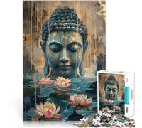 puzzle 1000 pezzi per adulti Buddha e fiori di loto per il giocattolo di sfida del gioco educativo Migliorare l'amore tra le coppie 75x50cm