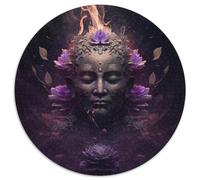 Puzzle 1000 pezzi per adulti Buddha, puzzle rotondo in cartone, attività educativa per le abilità cognitive, miglioramento delle abilità cognitive (67,5x67,5 cm)