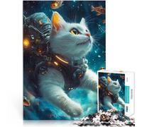 puzzle 1000 pezzi per adulti Cacciatore di pesci gatto spaziali Sfida di gioco educativo giocattolo Giocattoli per la decorazione della casa 52x38cm