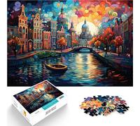 Puzzle 1000 pezzi per Adulti Canali di Amsterdam Gioco Giocattoli per la Famiglia Regalo 26x38cm Regali per Amici e Famiglia per Adolescenti Età 14 Anni e Più