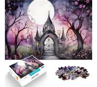 puzzle 1000 pezzi per adulti Cancello del castello incantato e stravagante ad acquerello Giochi educativi Decorazione d'arte per la casa 75x50cm