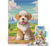 puzzle 1000 pezzi per adulti Cane carino nel parco cittadino Per il divertimento in famiglia Gioco educativo per compleanno e Natale 75x50cm