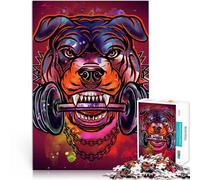 puzzle 1000 pezzi per adulti Cane con barbiglio Difficile da completare ma divertente e umoristico perché è ideale come regalo per tutta la famiglia 38x52cm
