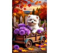 Puzzle 1000 Pezzi per Adulti Cane Fiore D'Autunno, Hobby Rilassante Senza Schermi, Idea Regalo di Classe per Lei o Lui (75x50 cm)
