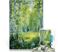 puzzle 1000 pezzi per adulti Cane nella foresta, arte vintage Giocattoli per l'intrattenimento in famiglia Ottimo regalo per i giochi 75x50cm