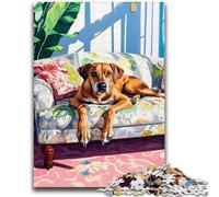 Puzzle 1000 pezzi per adulti Cane sul divano Gioco per famiglie Antistress Sfida difficile Adatto per coppie 50x75cm