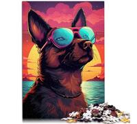 puzzle 1000 pezzi per adulti Cani con il sole dietro di loro Brain Teaser Gioco Analisi e logica 50 cm x74,9 cm Adatto per e adolescenti 14 e fino