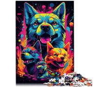 Puzzle 1000 pezzi per adulti cani maligni caccia al tramonto giocattolo giocattolo regalo per compleanni per adolescenti dai 14 anni in su, 26 x 38 cm