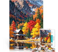 puzzle 1000 pezzi per adulti Capanna autunnale sul lago Giocattolo educativo intellettuale decomprimente offerte come regali per tutta la famiglia 52x38cm