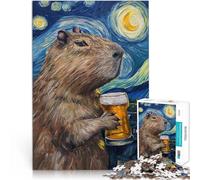 puzzle 1000 pezzi per adulti Capibara che beve birra per il giocattolo di sfida del gioco educativo Decorazioni e regali unici per la casa 75x50cm