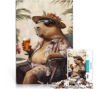 puzzle 1000 pezzi per adulti Capibara con occhiali da sole Allena il tuo cervello e le tue mani Migliorare l'amore tra le coppie 52x38cm