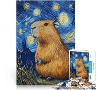 puzzle 1000 pezzi per adulti Capibara Notte Stellata per il giocattolo di sfida del gioco educativo Collezione di artisti, Belle arti 38x26cm