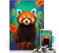 puzzle 1000 pezzi per adulti Carino panda rosso tra i fiori Gioco intellettuale giocattolo perché è ideale come regalo per tutta la famiglia 75x50cm