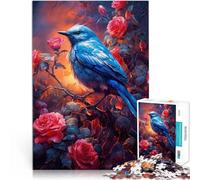 puzzle 1000 pezzi per adulti Carino uccellino blu per il giocattolo di sfida del gioco educativo Regalo di compleanno, regali, arte murale 75x50cm