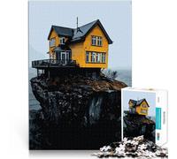 puzzle 1000 pezzi per adulti Casa gialla su una scogliera giochi divertenti per famiglie Ogni pezzo è unico - Gioco divertente e stimolante per tutta la famiglia 52x38cm