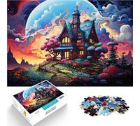 Puzzle 1000 pezzi per adulti casa graffiti colorata gioco intellettuale 50 x 70 cm con poster e scheda di domande assortite per i 14 anni
