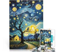 puzzle 1000 pezzi per adulti Casa sotto le stelle di notte Giocattolo educativo per l'apprendimento Collezione di artisti, Belle arti 52x38cm
