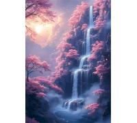 Puzzle 1000 Pezzi per Adulti Cascata dell'albero rosa, Intrattenimento Creativo, puzzle Divertenti Uomo e Donna, Gioco Giocattolo per la Famiglia, Colorato impegnativo per adulti