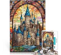 puzzle 1000 pezzi per adulti Castelli di vetro colorato Difficile da completare ma divertente e umoristico Regali di Babbo Natale segreto 52x38cm