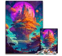 Puzzle 1000 pezzi per adulti Castello nello spazio in legno, gioco rompicapo, gioco interattivo per famiglie, adatto per età 14+ 50x75cm/19,68x29,52 pollici