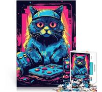 puzzle 1000 pezzi per adulti Cat Gamer Gaming Giocattoli che creano dipendenza e sfidano l'intelligenza del cervello Regalo divertente 38x26cm