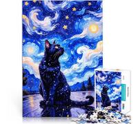 puzzle 1000 pezzi per adulti Cat Love Van Gogh notte Giocattoli educativi per l'apprendimento Giochi per famiglie Opera d'arte 38x52cm