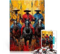 puzzle 1000 pezzi per adulti Cavalcata delle tribù africane Allena il tuo cervello e le tue mani Giocattoli per la decorazione della casa 70x100cm