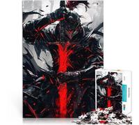 puzzle 1000 pezzi per adulti Cavaliere oscuro con spada rossa Riduzione dello stress interessante Giocattoli per la decorazione della casa 50x70cm