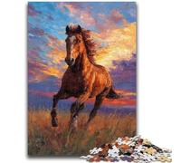 Puzzle 1000 pezzi per adulti Cavalli sul prato per età 14 e oltre Giochi divertenti Attività divertenti a casa, regali di compleanno, regali di viaggio 50x75cm
